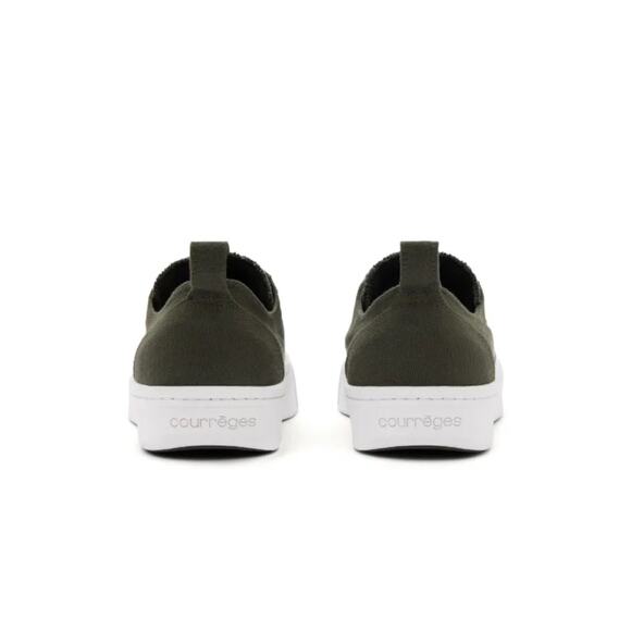 Courreges Canvas 01 Cotton Low Logo Sneakers in Camouflage Green 41 - Picture 3 of 4